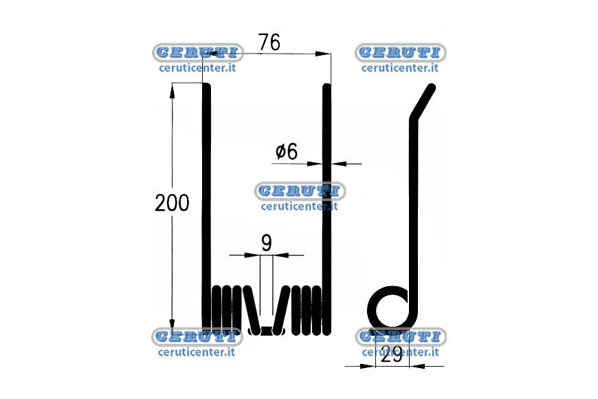 Molla Per Rotopressa Raccoglitrice Claas Filo 6, Foro8 - Adattabile a 807.297.2