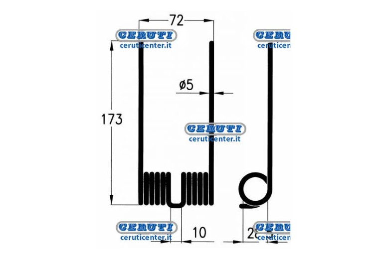 Molla Per Rotopressa Raccoglitrice John Deere 2 Serie - Adattabile a CC25176