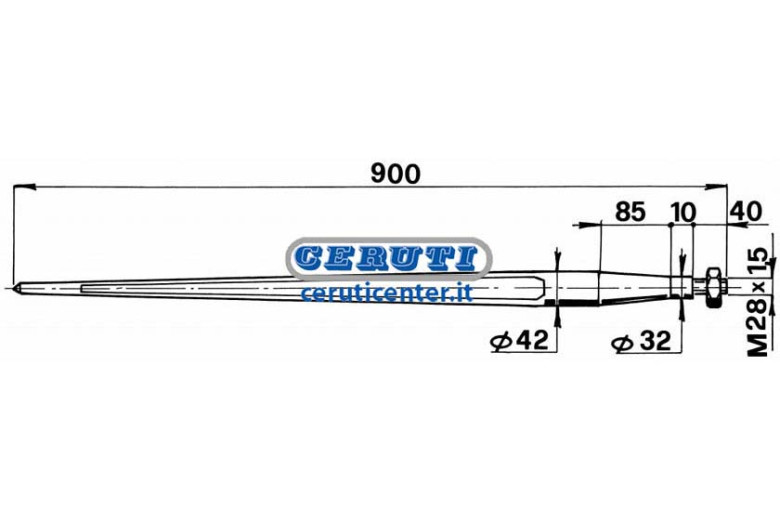 Kegelspitze Ø 42X900 Mit Mutter Ø 42 X 900 Mm
