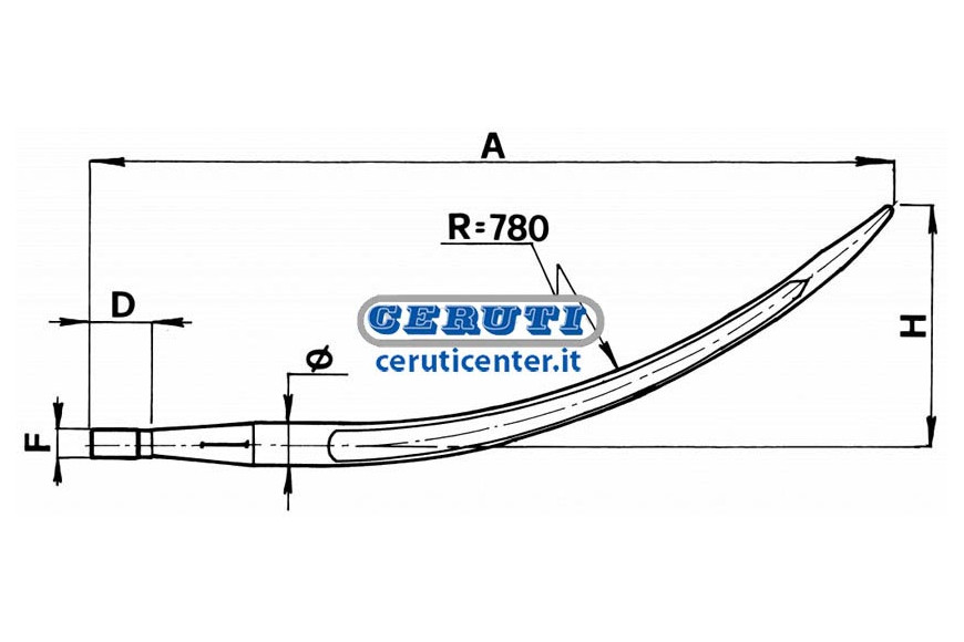 Dent Pour Chargeur Mod. Coubre Ø 36 X 810 Mm
