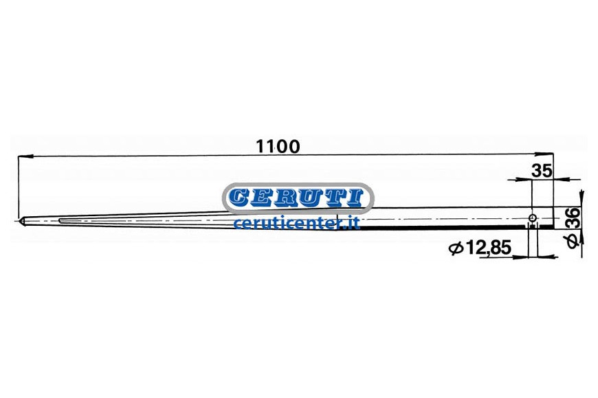 Pointe Cylindrique Ø 36X1100 Type Perce Ø 36 X 1100 Mm