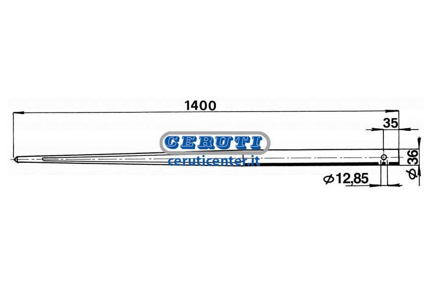 Pointe Cylindrique Ø 36X1400 Type Perce Ø 36 X 1400 Mm