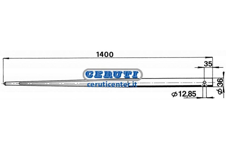 Pointe Cylindrique Ø 36X1400 Type Perce Ø 36 X 1400 Mm