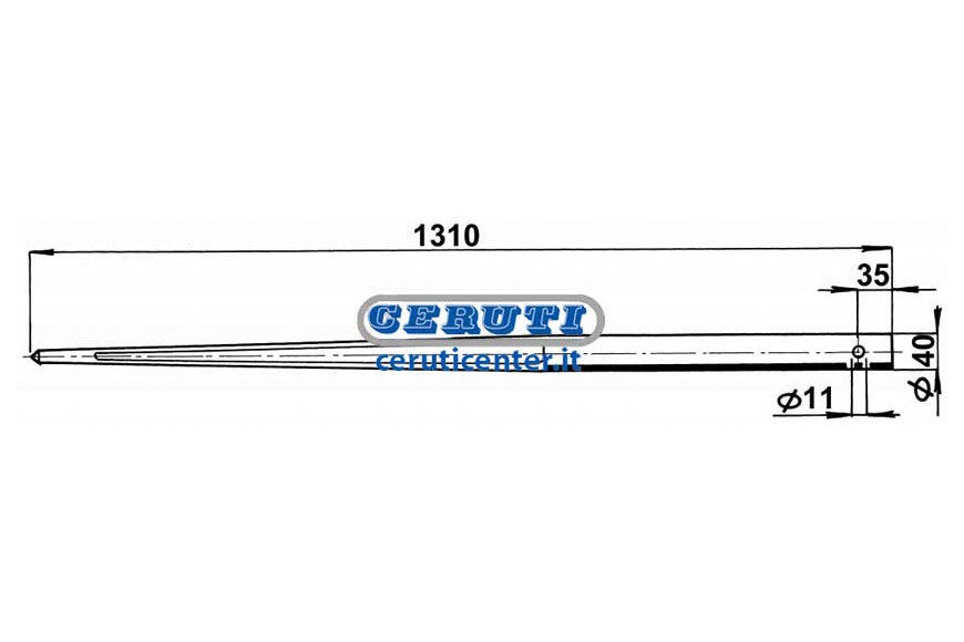 Pointe Cylindrique Ø 40X1310 Type Perce Ø 40 X 1310 Mm