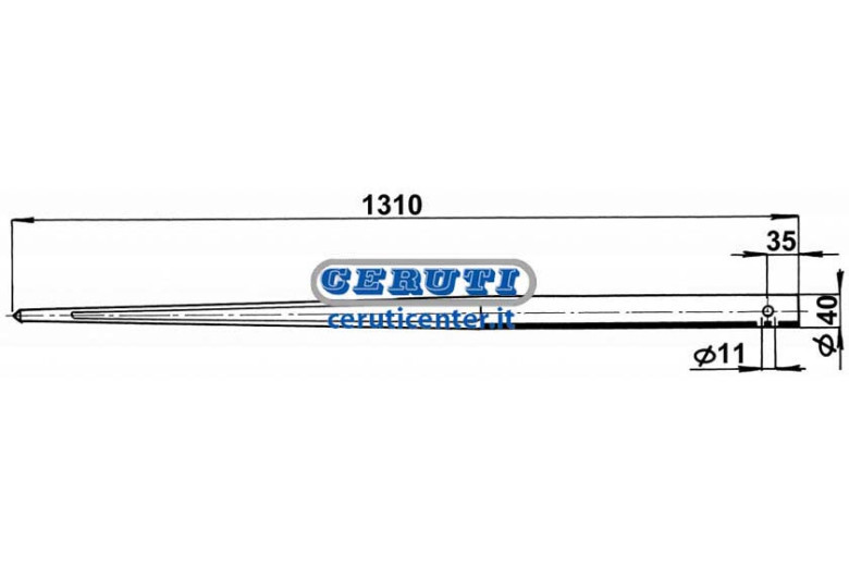 Pointe Cylindrique Ø 40X1310 Type Perce Ø 40 X 1310 Mm