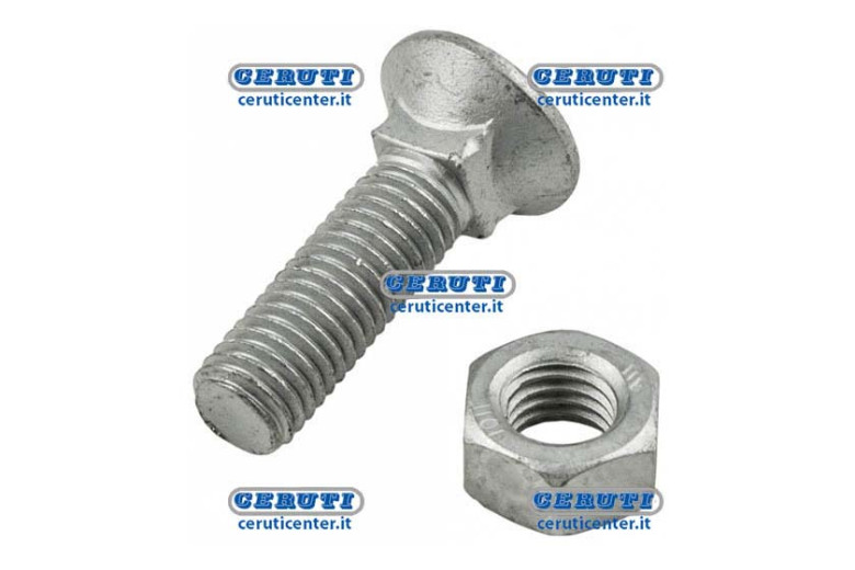 Bullone A Testa Svasata Con Quadro Sottotesta E Dado Filettatura M12 L 90 Mm