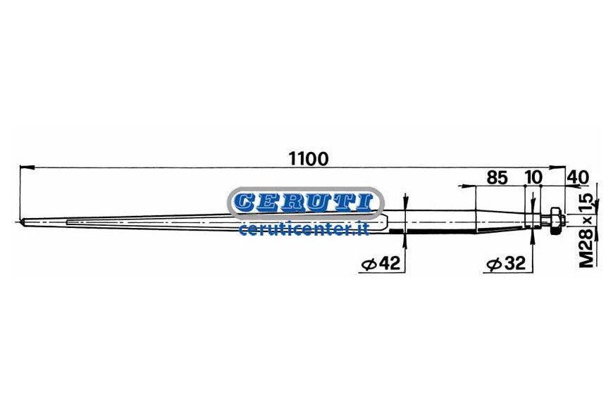 Punta Conical Full Of Nut Ø 42 X 1100 Mm