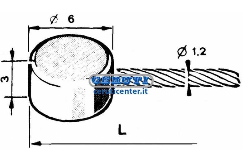 Gaskabel Mit Flachkopf Ø 6X3 Ø 1,6 Mm Länge 3000 Mm