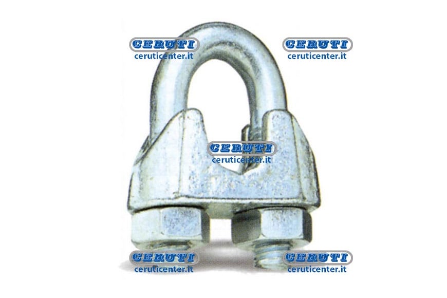 Morsetto A Cavallotto Zincato Misura 3 Mm Diametro Della Fune 3 ÷ 4 Mm