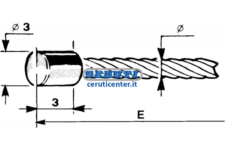 Gaskabel Mit Zylinderkopf Ø 3X3 Ø 1,2 Mm Länge 2500 Mm