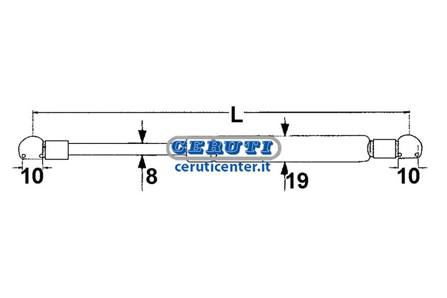 Gas Springs Strength 250 N Minimum Length 200 Mm Maximum Length 325 Mm