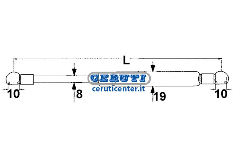 Gas Springs Strength 250 N Minimum Length 200 Mm Maximum Length 325 Mm
