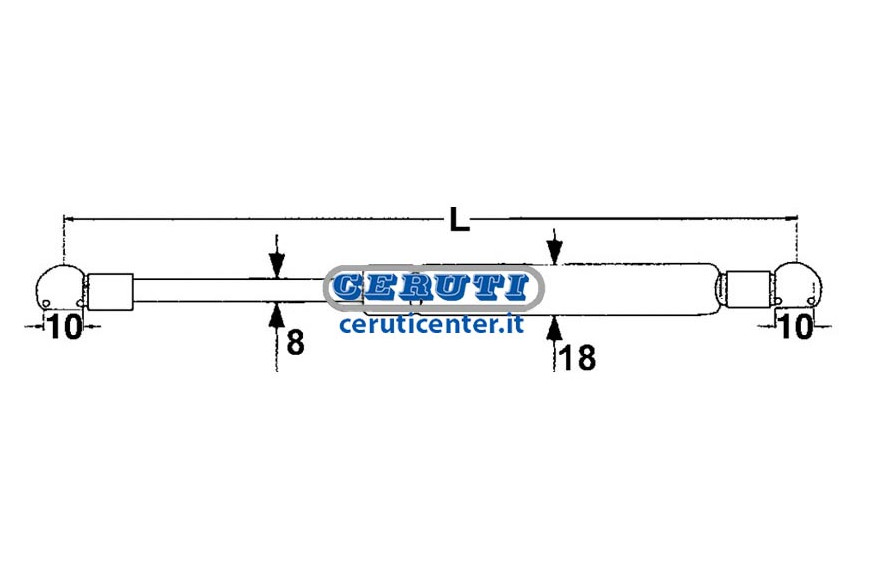 Gas Springs Strength 200 N Minimum Length 180 Mm Maximum Length 275 Mm