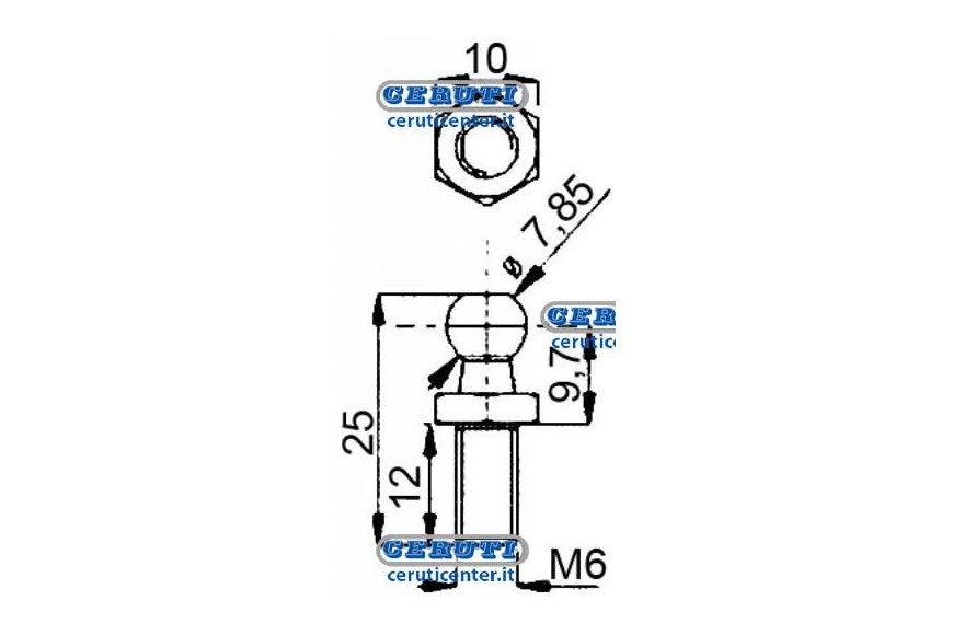 Resortes Para Resortes De Gas Rosca M6X12 Mm Longitud 25 Mm