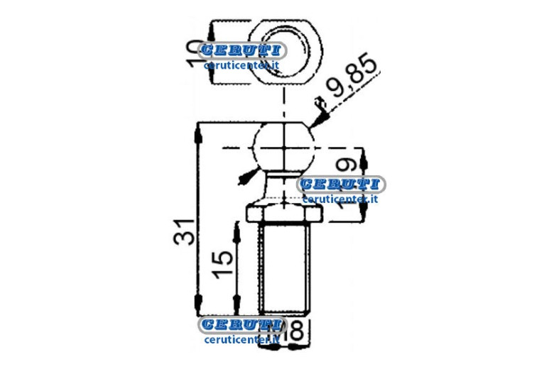 Resortes Para Resortes De Gas Rosca M8X15 Mm Longitud 31 Mm