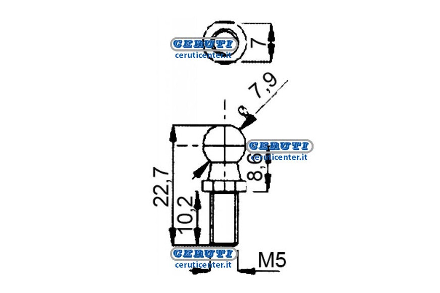 Resortes Para Resortes De Gas Rosca M5X10,2 Mm Longitud 22,7 Mm