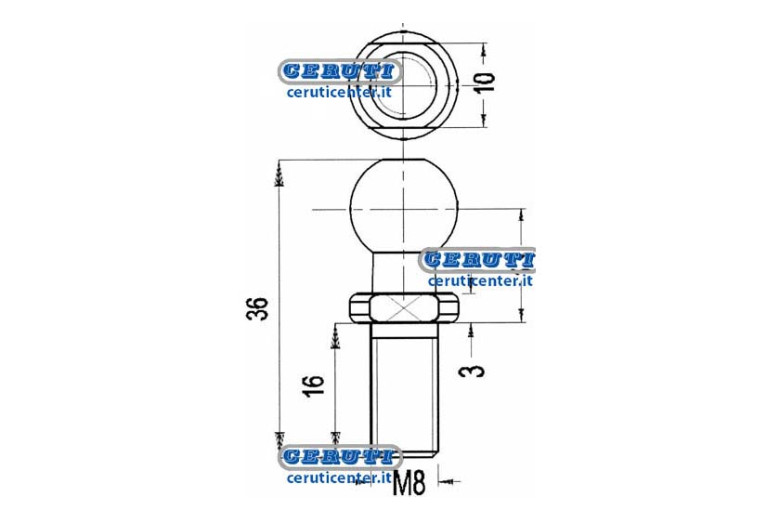 Federn Für Gasfedern Gewinde M8X16 Mm Länge 36 Mm