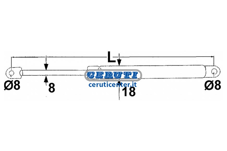 Gas Springs Strength 450 N Minimum Length 203 Mm Maximum Length 323 Mm