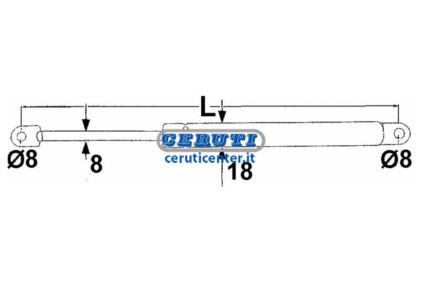 Gas Springs Strength 700 N Minimum Length 203 Mm Maximum Length 323 Mm