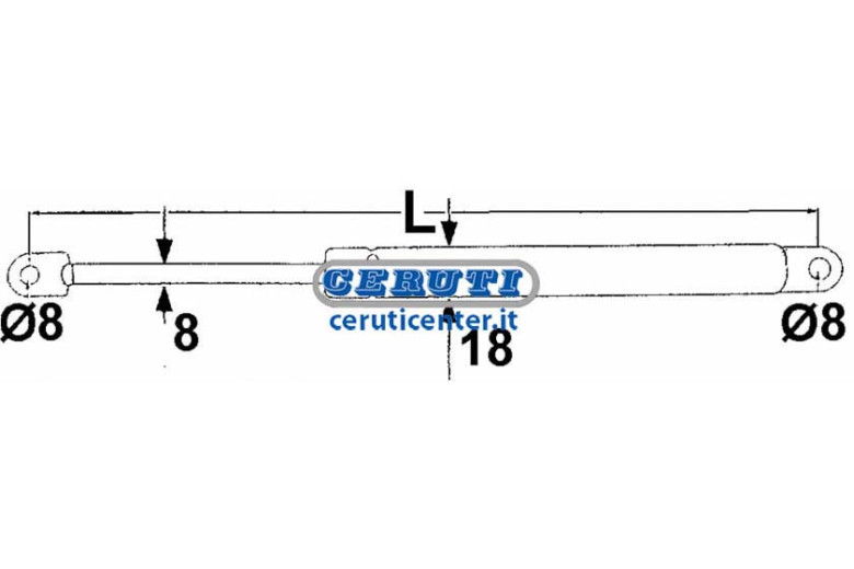 Ressorts A Gaz Force 700 N Longueur Minimum 203 Mm Longueur Maximum 323 Mm