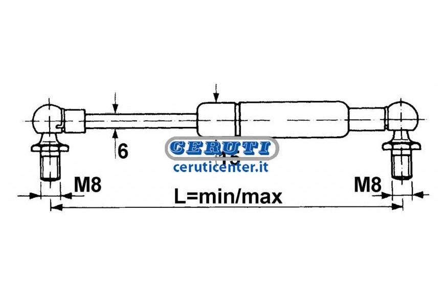 Molla A Gas Stabilus X Same Strength 50 N Minimum Length 115 Mm Maximum Length 155 Mm