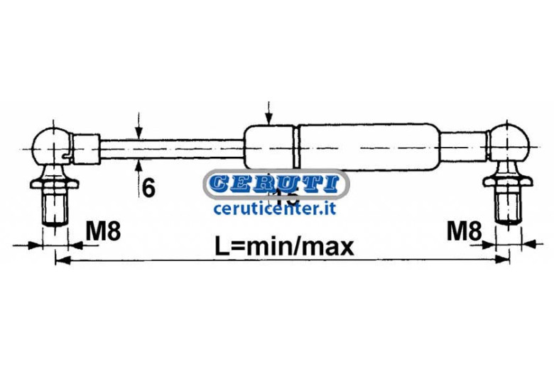 Molla A Gas Stabilus X Same Strength 50 N Minimum Length 115 Mm Maximum Length 155 Mm