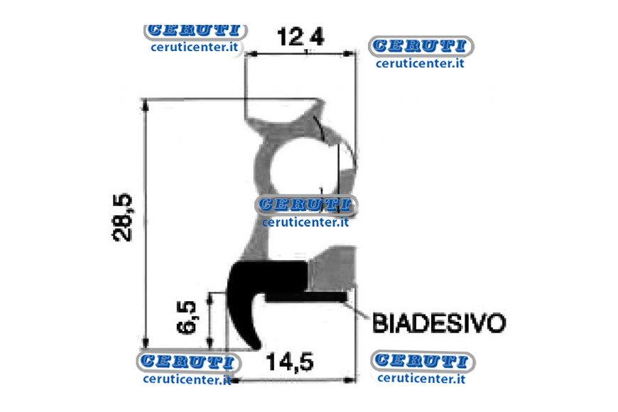 Guarnizione Per Cabina In Rotoli Da 25 Mt - Adattabile a Codice OEM 0.012.5726.6