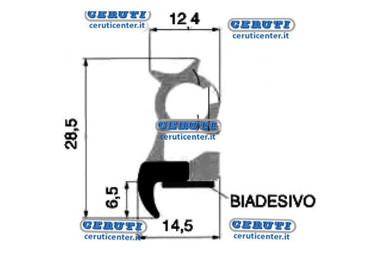 Guarnizione Per Cabina In Rotoli Da 25 Mt - Adattabile a Codice OEM 0.012.5726.6