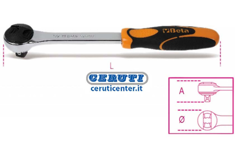 Carraca Reversible Con Acopl. Cuadrado Macho 1/2” Mecanismo De 48 Dientes