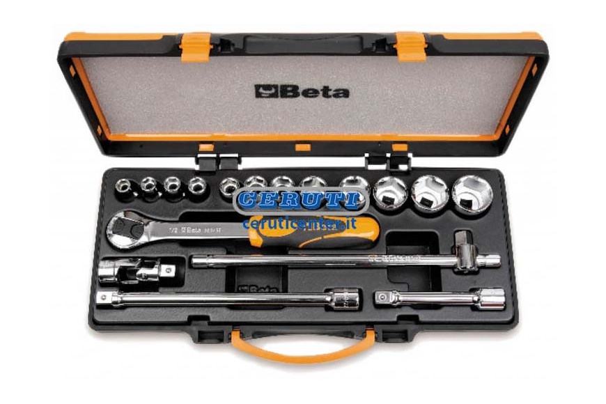 12 Hexagon Socket Wrenches And 5 Accessories 1/2"