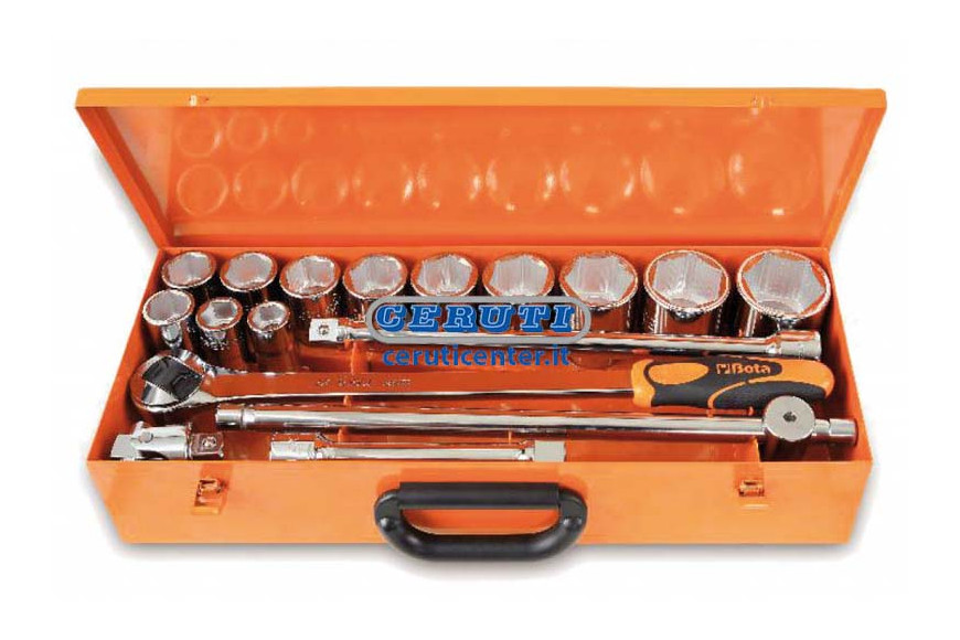 12 Hexagon Socket Wrenches And 5 Accessories 3/4"