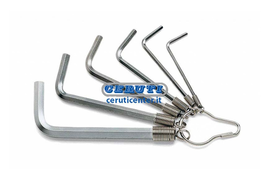 Set Of Offset Key Wrenches, Chrome-Plated Comprising 6 Pcs