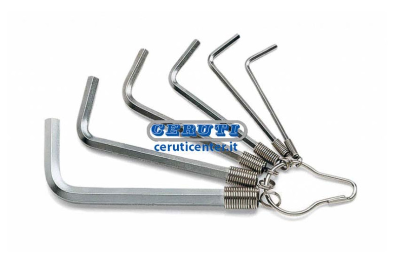 Set Of Offset Key Wrenches, Chrome-Plated Comprising 6 Pcs