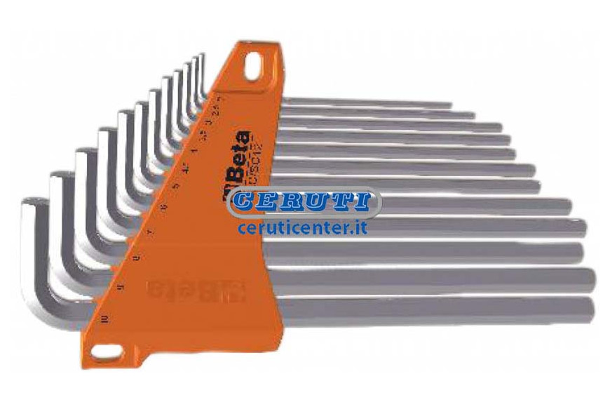 Serie Llaves Macho Hexagonales Plegadas, Cromadas Compuesta De 12 Unid.