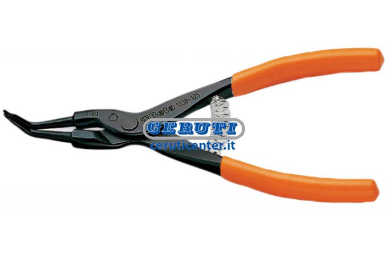 90° Angled Long Nose Pliers For Safety Spring Rings For Shafts, Pvc Covered Handles