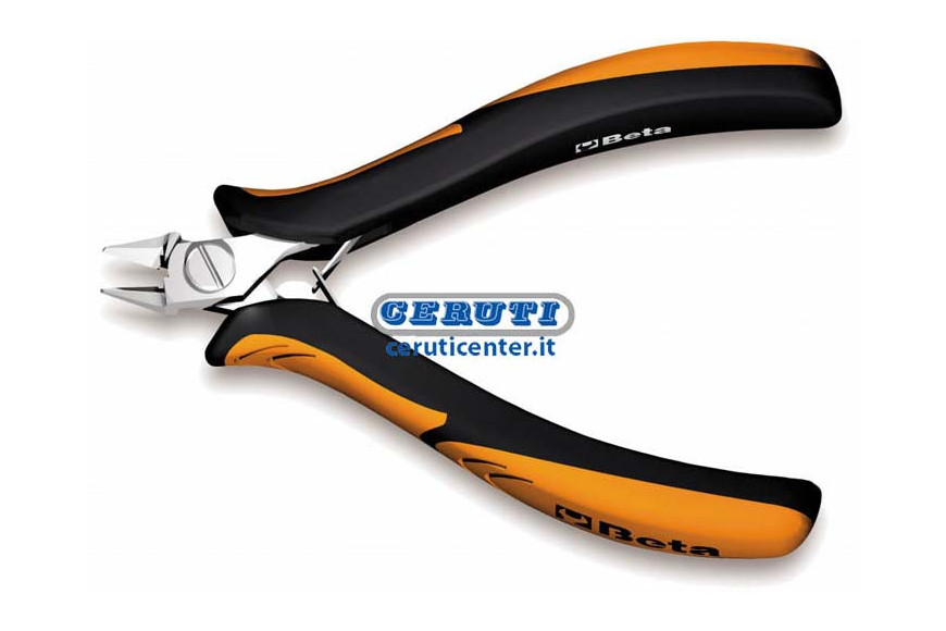 Diagonal Flush-Cutting Nippers For Electronic Components, Slim Tapering Tips, Burnished Finish