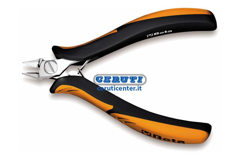 Diagonal Flush-Cutting Nippers For Electronic Components, Slim Tapering Tips, Burnished Finish