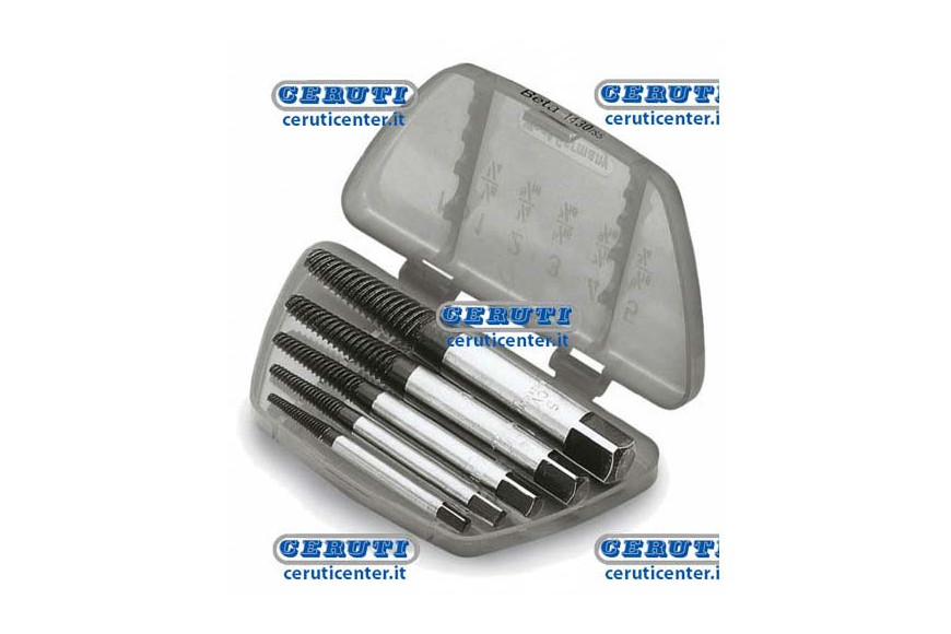 Set Of Tapered Extractors In Alloyed Steel For Broken Screws And Studs Comprising 5 Pcs