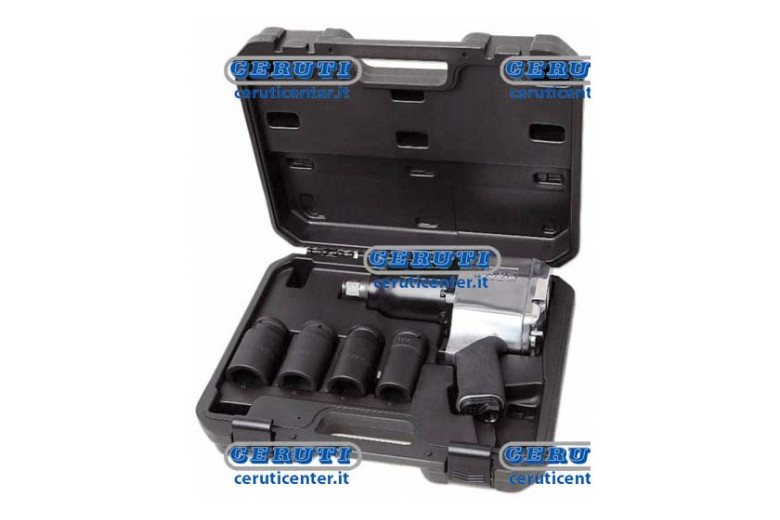 Case With Reversible Screw Gun And 4 Bushings, Long Type