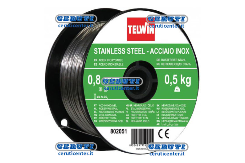 Bobina 0,5 Kg Di Filo Acciaio Inox Diametro Filo 0,8 Mm