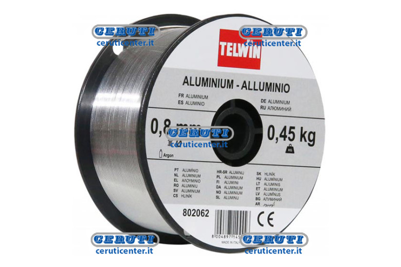 Bobina 0,45 Kg Di Filo Alluminio Diametro Filo 0,8 Mm