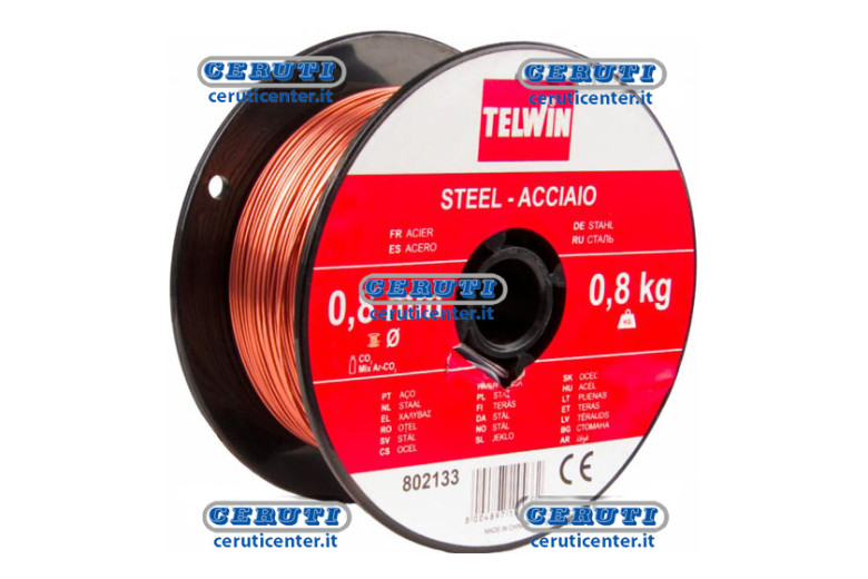 Bobina 0,8 Kg Di Filo Acciaio Diametro Filo 0,8 Mm