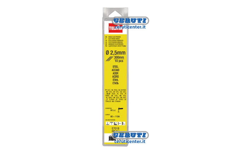 Confezione Da 10 Elettrodi Basici Per Acciaio Diametro 2,5 Mm