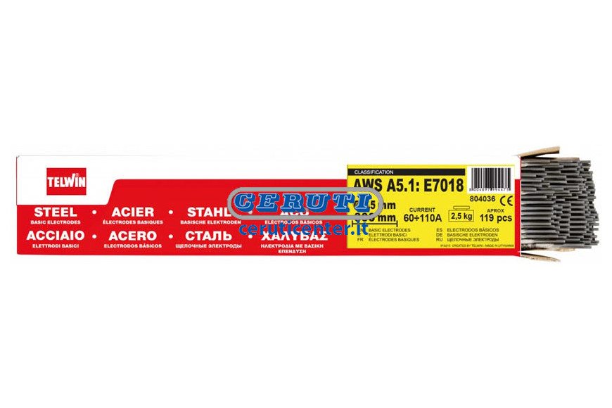 Confezione Da 2,5 Kg Di Elettrodi Basici Per Acciaio Diametro 2,5 Mm