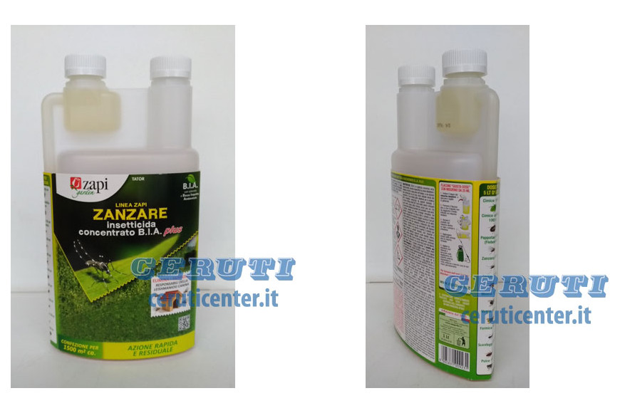 Zapi B.I.A. PLUS une bouteille d'un litre, insecticide concentré contre les moustiques tigres
