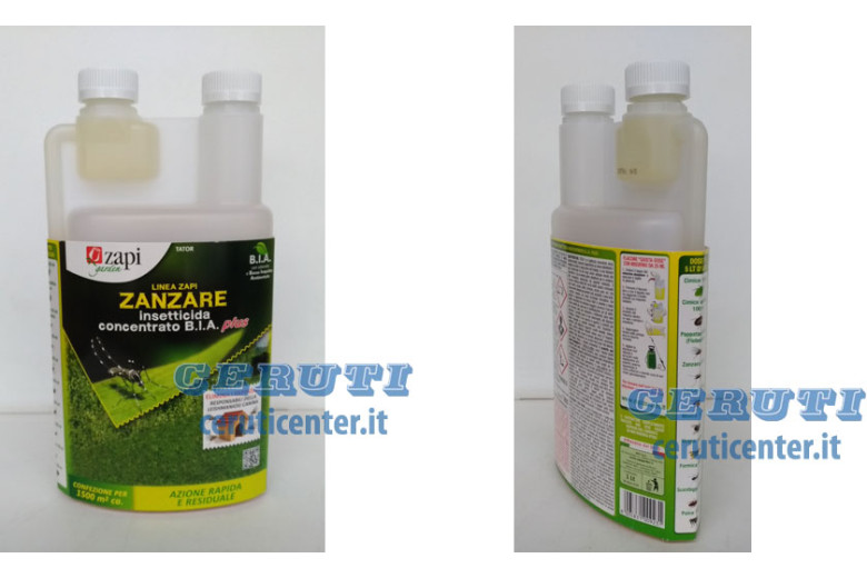 Zapi B.I.A. PLUS 1 botella de un litro, insecticida concentrado contra mosquitos tigre