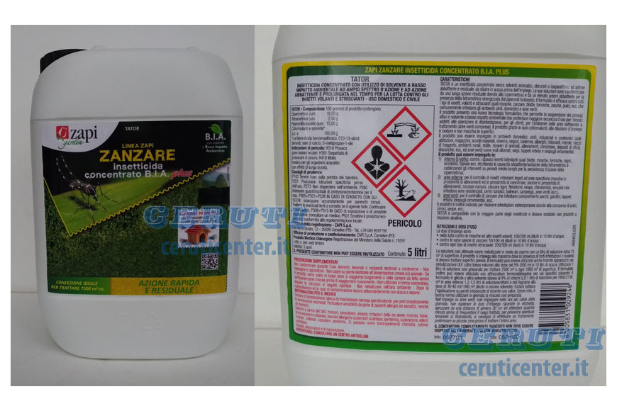 Zapi B.I.A. PLUS Tank 5 liters, concentrated insecticide against Tiger Mosquitoes