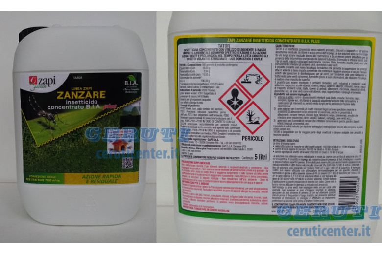 Zapi B.I.A. PLUS tanque de 5 litros, insecticida concentrado contra mosquitos tigre