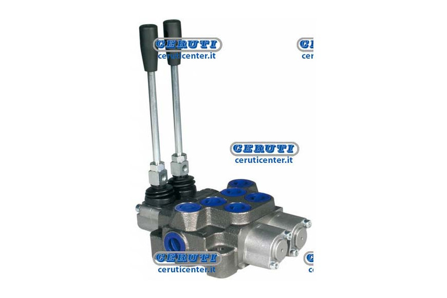 Distributore Monoblocco Da 2 Leve 3/8"" Tipo Ml - Predisposto Per Carry Over - 1'ª Leva Semplice Effetto, 2'ª Leva Doppio Effett