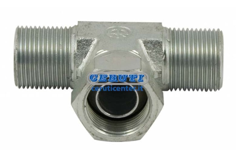 Adattatore A T Maschio - Maschio - Femmina Dado Girevole Filetto - F1 1/2" Gas
